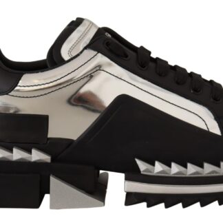 Dolce & Gabbana - Black Leather Low Tops Casual Sneakers