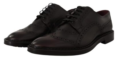 Dolce & Gabbana - Elegant Purple Leather Derby Formal Shoes