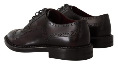 Dolce & Gabbana - Elegant Purple Leather Derby Formal Shoes