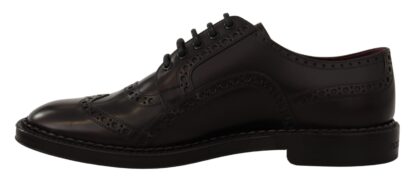 Dolce & Gabbana - Elegant Purple Leather Derby Formal Shoes