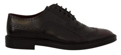 Dolce & Gabbana - Elegant Purple Leather Derby Formal Shoes