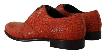 Dolce & Gabbana - Exotic Orange Croc Leather Laceup Dress Shoes