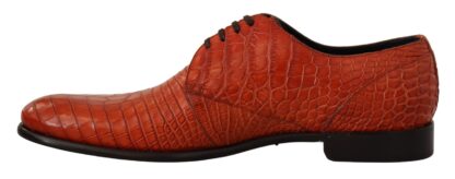 Dolce & Gabbana - Exotic Orange Croc Leather Laceup Dress Shoes