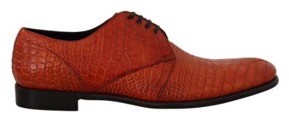 Dolce & Gabbana - Exotic Orange Croc Leather Laceup Dress Shoes