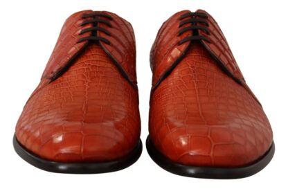 Dolce & Gabbana - Exotic Orange Croc Leather Laceup Dress Shoes