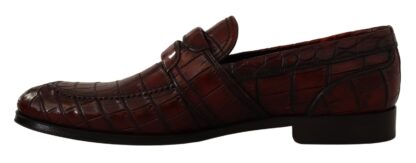 Dolce & Gabbana - Exotic Croc Leather Bordeaux Loafers