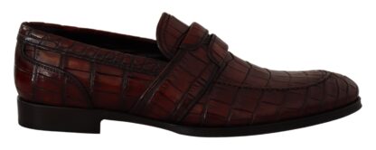 Dolce & Gabbana - Exotic Croc Leather Bordeaux Loafers