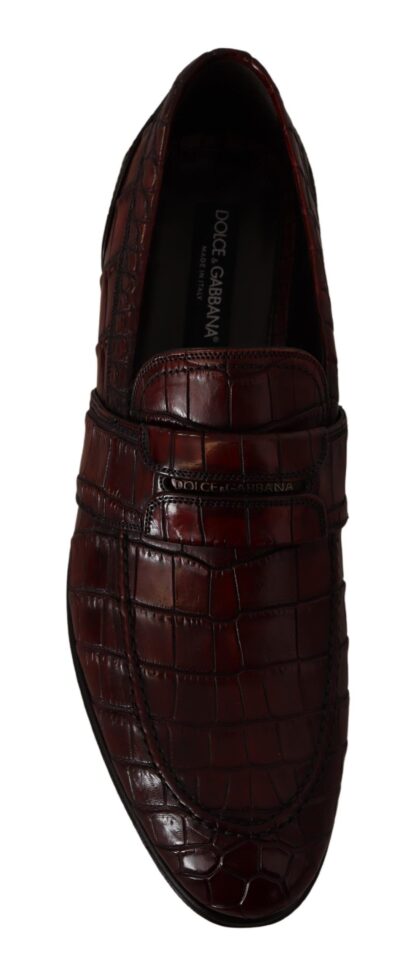 Dolce & Gabbana - Exotic Croc Leather Bordeaux Loafers