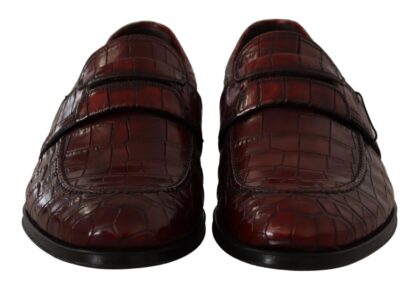 Dolce & Gabbana - Exotic Croc Leather Bordeaux Loafers