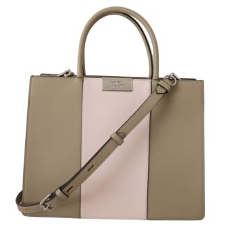 Karl Lagerfeld - Elegant Light Pink Leather Tote Shoulder Bag