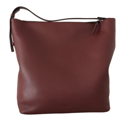 Karl Lagerfeld - Elegant Wine Leather Tote with Adjustable Strap