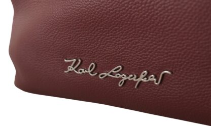 Karl Lagerfeld - Elegant Wine Leather Tote with Adjustable Strap