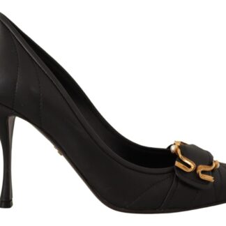 Dolce & Gabbana - Elegant Black Leather Heels Pumps