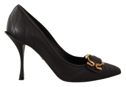 Dolce & Gabbana - Elegant Leather Pumps with Brass Buckle