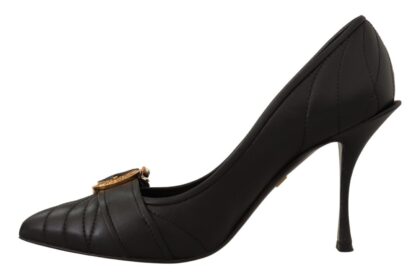 Dolce & Gabbana - Elegant Leather Pumps with Brass Buckle