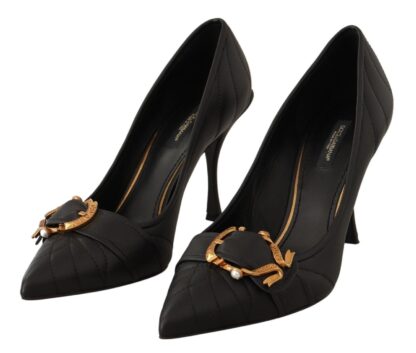 Dolce & Gabbana - Elegant Leather Pumps with Brass Buckle