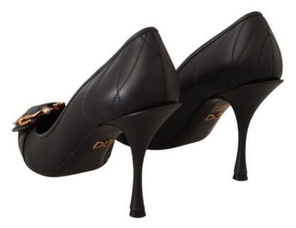 Dolce & Gabbana - Elegant Leather Pumps with Brass Buckle