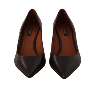 Dolce & Gabbana - Elegant Brown Leather Heels Pumps