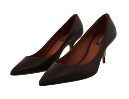 Dolce & Gabbana - Elegant Brown Leather Heels Pumps