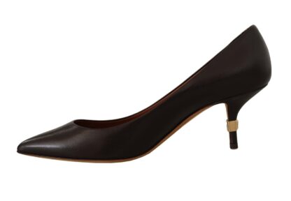 Dolce & Gabbana - Elegant Brown Leather Heels Pumps