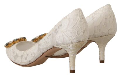 Dolce & Gabbana - Elegant Lace Heels with Crystal Accents