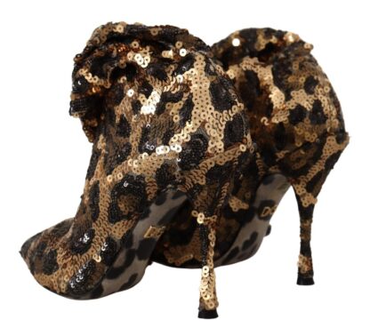 Dolce & Gabbana - Elegant Leopard Sequin Knee-High Boots