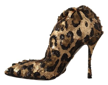 Dolce & Gabbana - Elegant Leopard Sequin Knee-High Boots