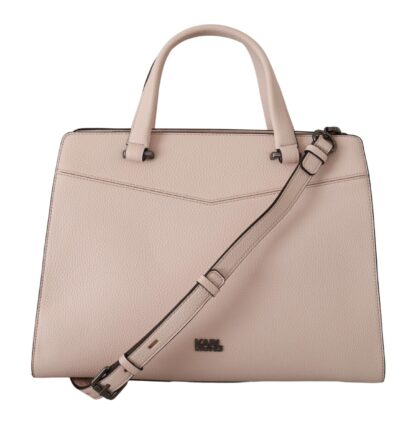 Karl Lagerfeld - Elegant Light Pink Leather Tote Shoulder Bag