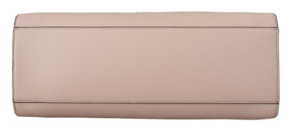 Karl Lagerfeld - Elegant Light Pink Leather Tote Shoulder Bag