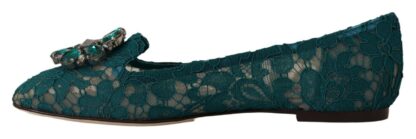 Dolce & Gabbana - Elegant Crystal Buckle Lace Ballet Flats