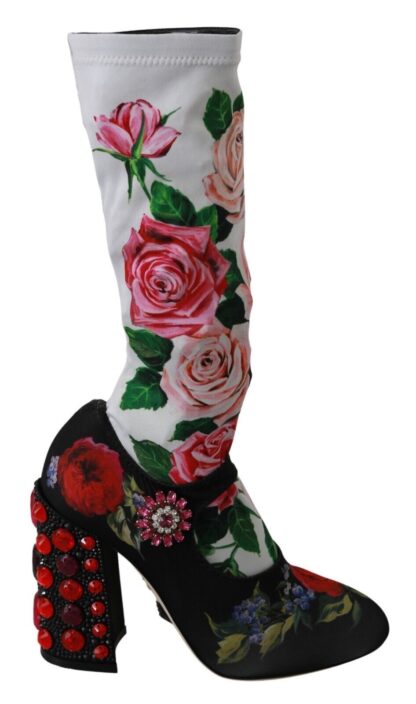 Dolce & Gabbana - Floral Embellished Socks Boots