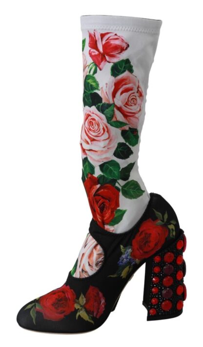 Dolce & Gabbana - Floral Embellished Socks Boots