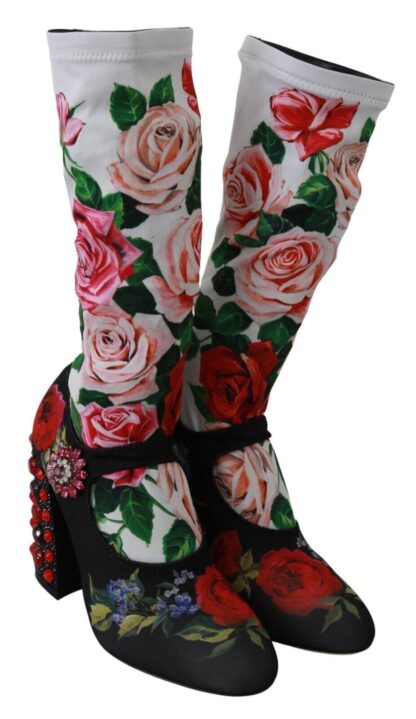 Dolce & Gabbana - Floral Embellished Socks Boots