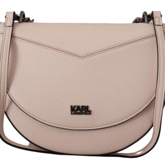 Karl Lagerfeld - Elegant Light Pink Leather Tote Shoulder Bag