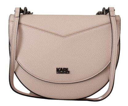 Karl Lagerfeld - Elegant Mauve Light Pink Leather Shoulder Bag