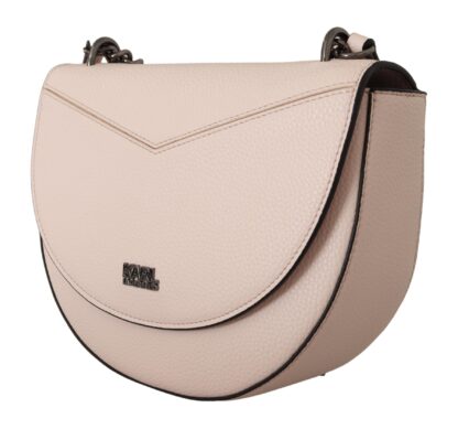 Karl Lagerfeld - Elegant Mauve Light Pink Leather Shoulder Bag