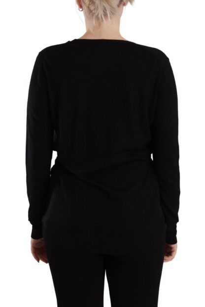 Dolce & Gabbana - Elegant Black V-Neck Wool Pullover