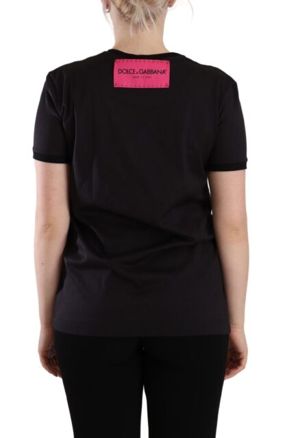 Dolce & Gabbana - Chic Black Crew Neck Logo Tee