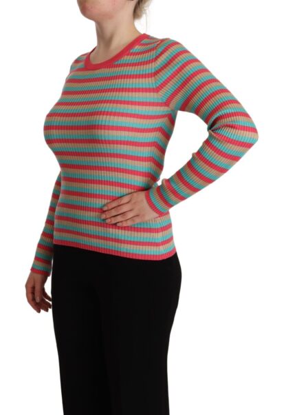 Dolce & Gabbana - Elegant Striped Silk Crew Neck Pullover