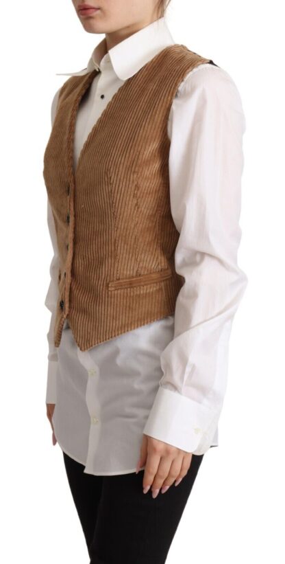 Dolce & Gabbana - Elegant Sleeveless V-Neck Corduroy Vest