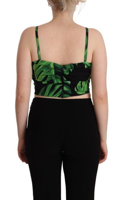 Dolce & Gabbana - Elegant Leaf Print Halter Cropped Top