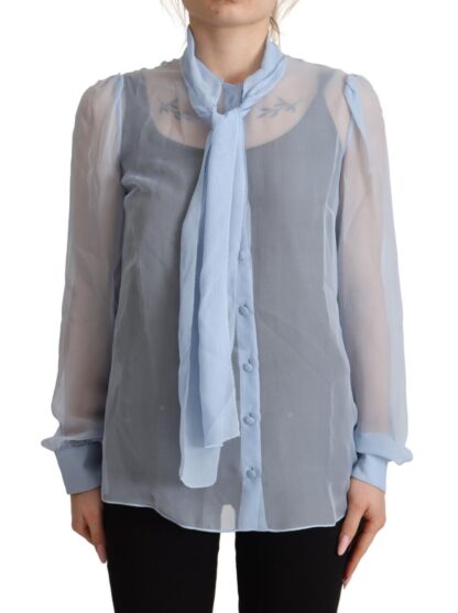 Dolce & Gabbana - Elegant Silk Ascot Collar Blouse