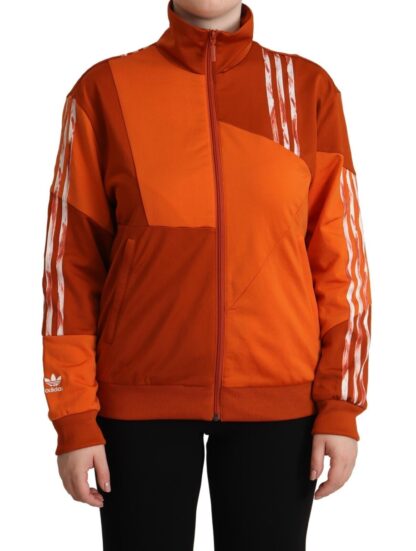 Adidas - Chic Orange Bomber Jacket with Zip Closure