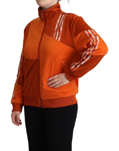 Adidas - Chic Orange Bomber Jacket with Zip Closure