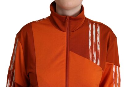 Adidas - Chic Orange Bomber Jacket with Zip Closure