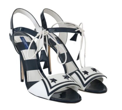 Dolce & Gabbana - Striped Elegance Leather Heel Sandals