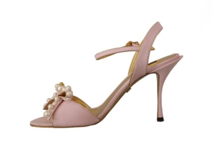 Dolce & Gabbana - Elegant Silk Blend Pink Ankle Strap Heels