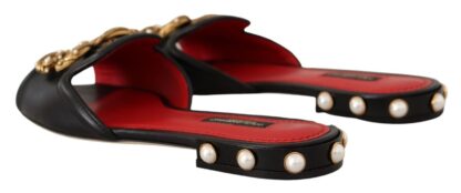 Dolce & Gabbana - Elegant Amore Embellished Leather Sandals