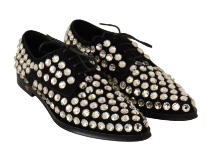 Dolce & Gabbana - Elegant Crystal-Embellished Lace-Up Flats