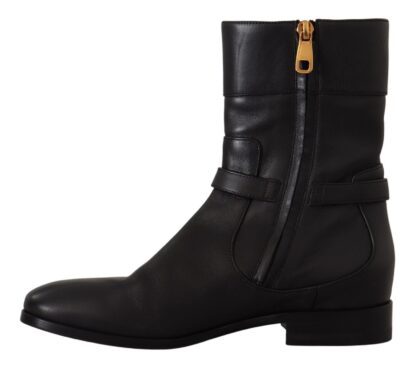 Dolce & Gabbana - Elegant Leather Biker Boots